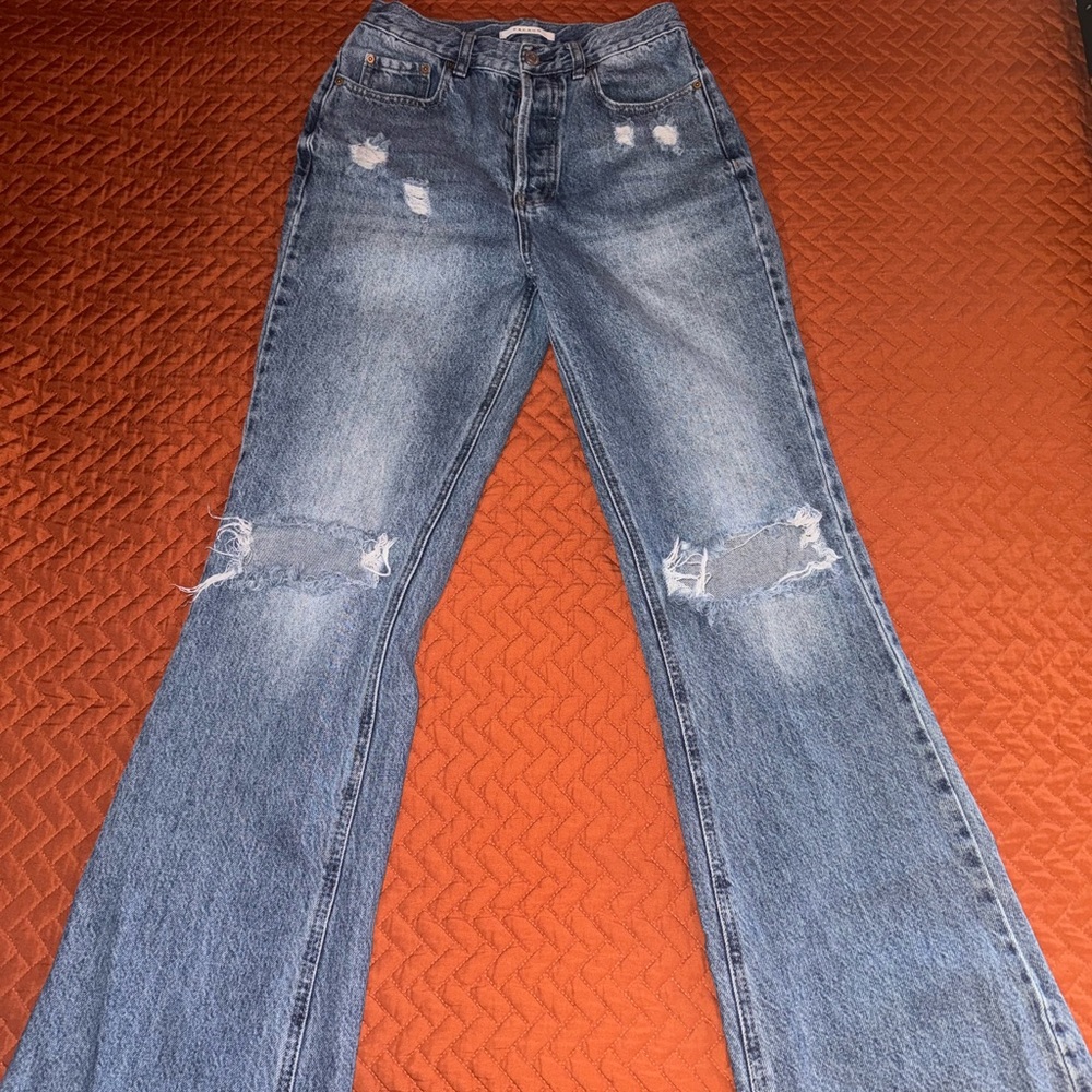 PacSun Light Blue High Rise Boot Cut Jeans